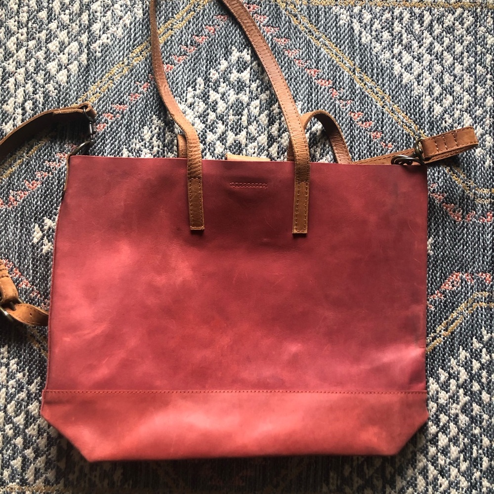 ABLE Brick Red Crossbody Crossbody Abrera Leather Handles - Picture 8 of 10